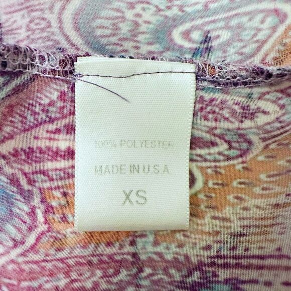 HIP Happening In The Present Boho Aztec Dolman Sleeve Blouse Purple XS - Picture 4 of 4